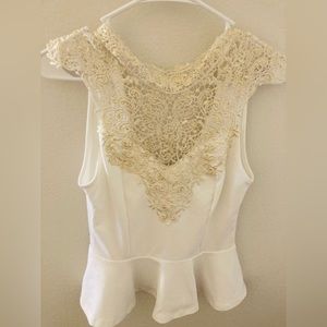 White Gold Lace Top